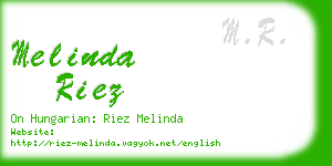melinda riez business card